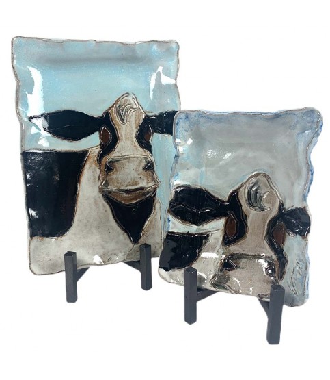 Cow  Tray w/Blue Background